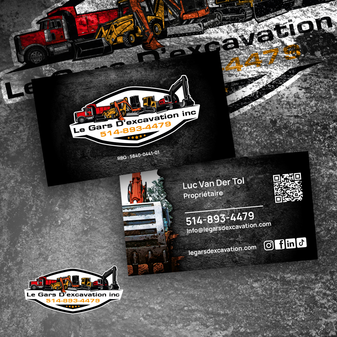 Carte professionnelle Le Gars D'excavation