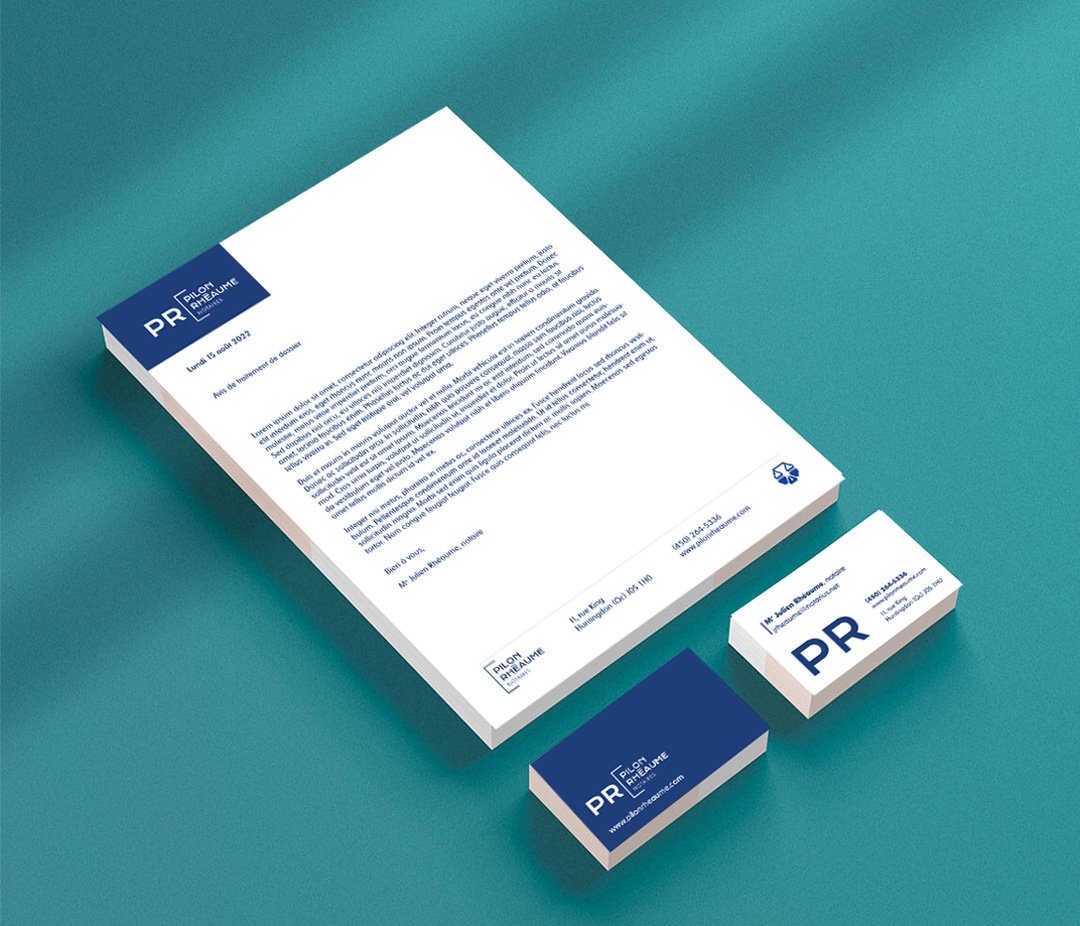 Cartes affaires Pilon Rhéaume Notaires