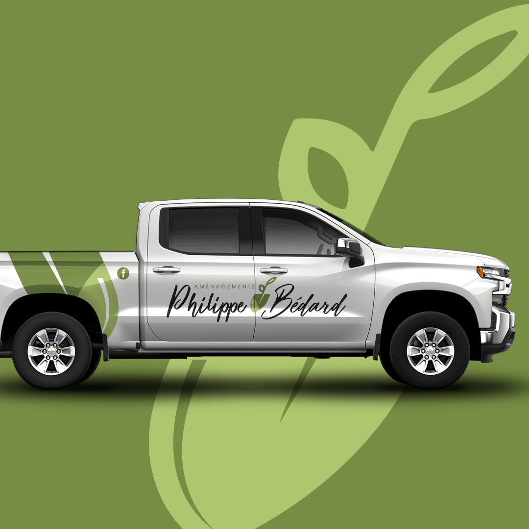 Lettrage camion Philippe Bédard