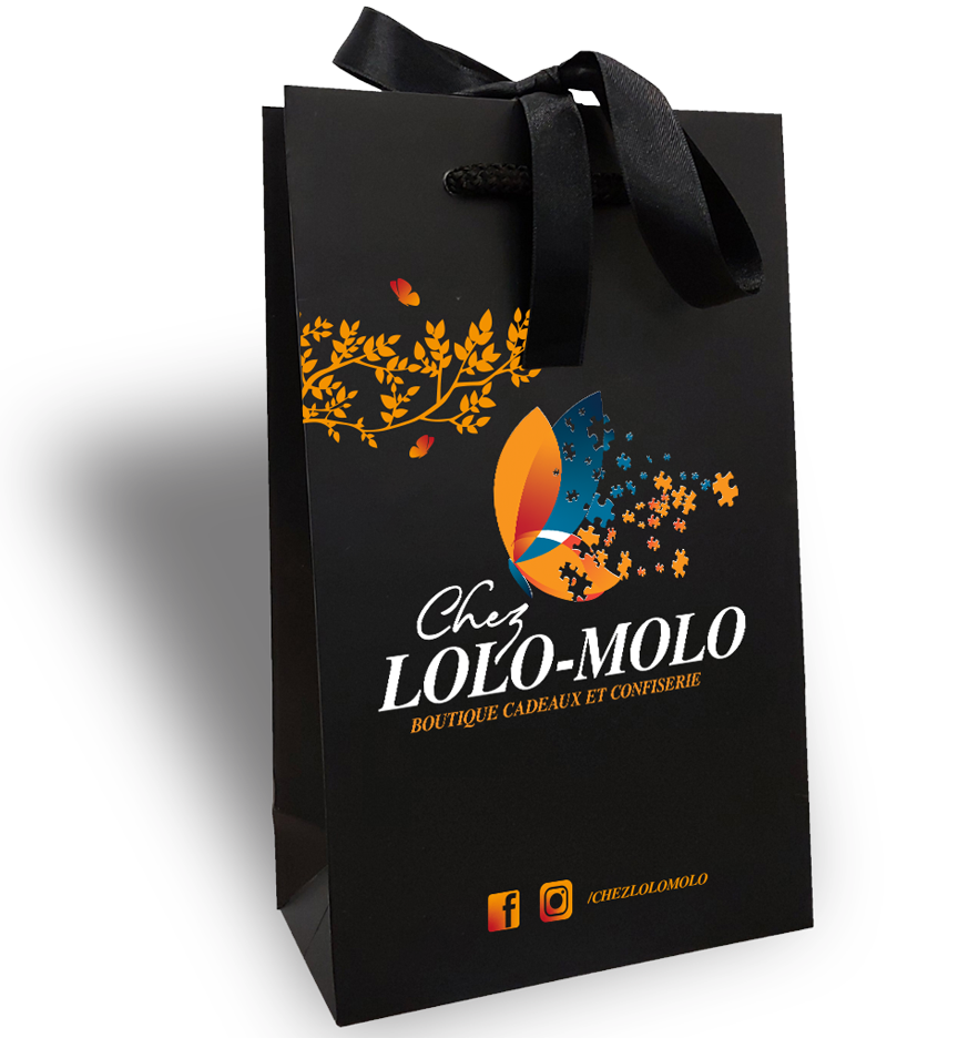 Logo Chez Lolo-Molo sur sac épicerie